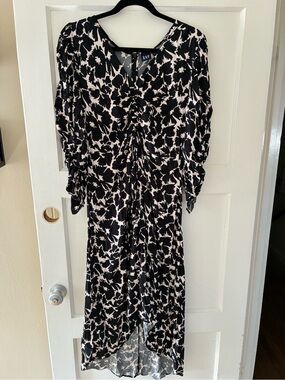 GAP Black & Cream Abstract Print Dress